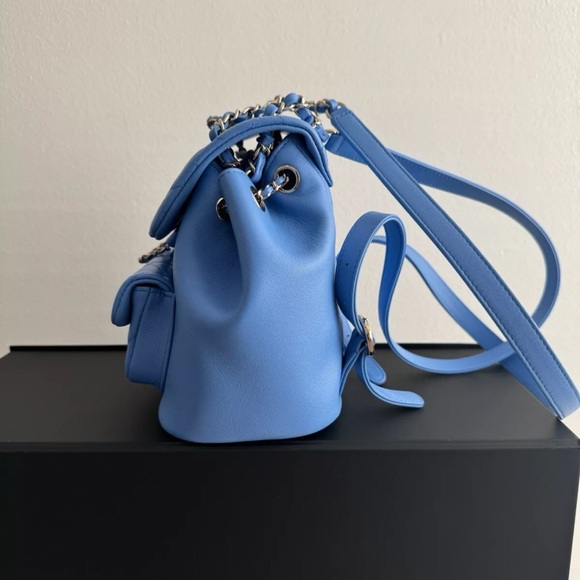 CHANEL DUMA Backpack - 24P - Blue Bag With Silver Accents - Picture 15 of 15